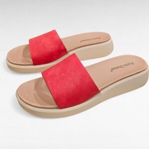 Pierre Dumas Slide Sandals Red and Tan Size 7M